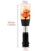 Load image into Gallery viewer, Brand New Universal JDM Crystal Rose Flowers Orange Head Automatic Car Gear Shift Knob shifter