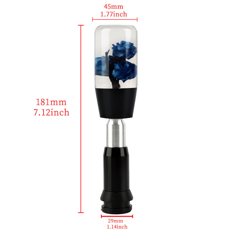 Brand New Universal JDM Crystal Rose Flowers Blue Head Automatic Car Gear Shift Knob shifter