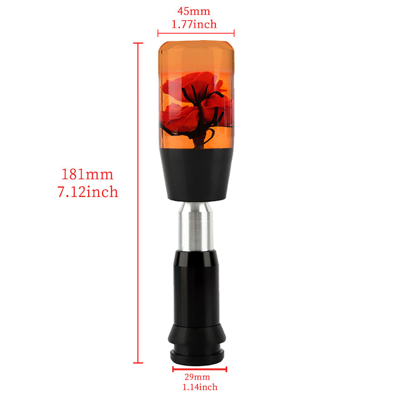 Brand New Universal JDM Crystal Rose Flowers Red Head Automatic Car Gear Shift Knob shifter