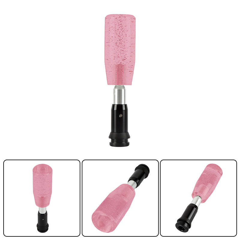 Brand New 10CM Universal Glitter Transparent Pink Automatic Transmission Racing Gear Shift Knob