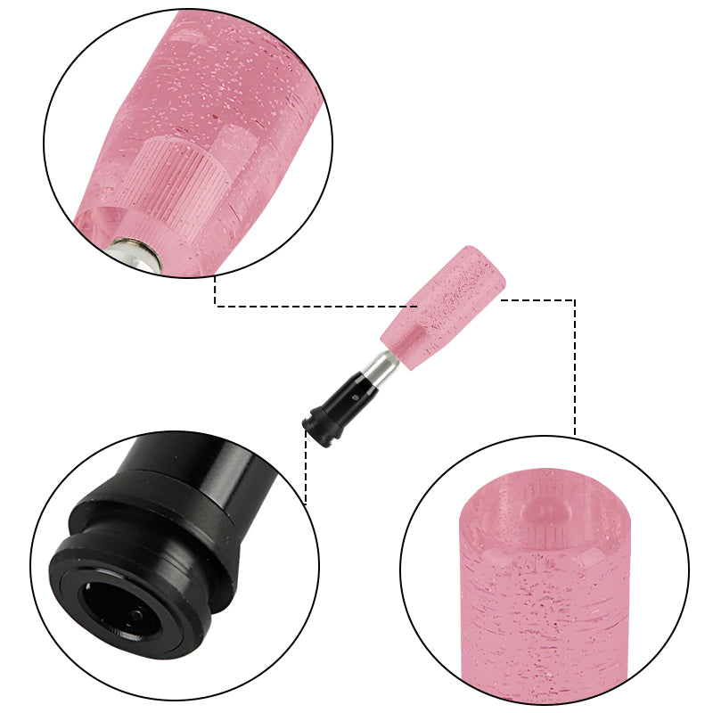 Brand New 10CM Universal Glitter Transparent Pink Automatic Transmission Racing Gear Shift Knob