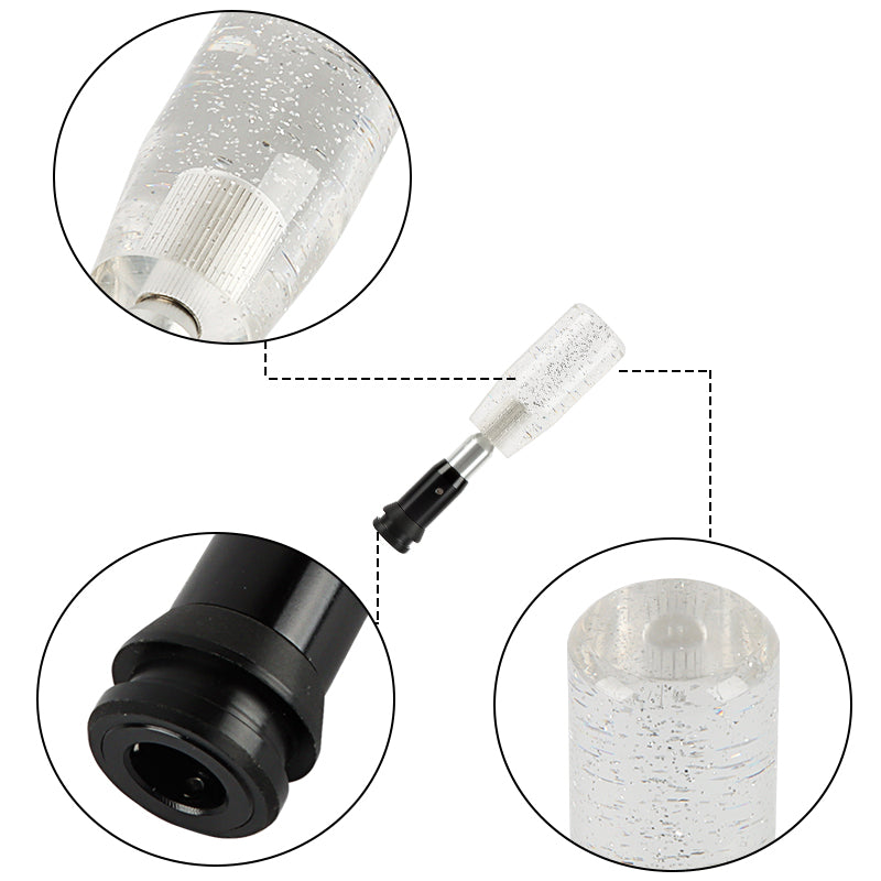 Brand New 10CM Universal Glitter Transparent Clear Automatic Transmission Racing Gear Shift Knob