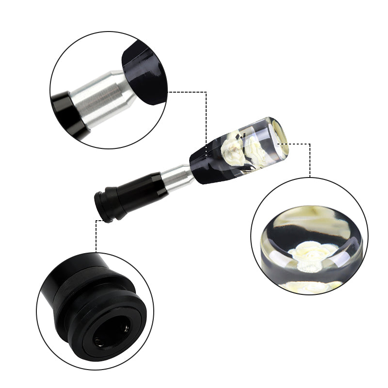 Brand New Universal JDM Crystal Rose Flowers White Head Automatic Car Gear Shift Knob shifter