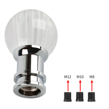 Load image into Gallery viewer, Brand New Universal Jdm Round Ball Crystal Clear White Stripes Manual Car Racing Gear Shift Knob Shifter M12 M10 M8