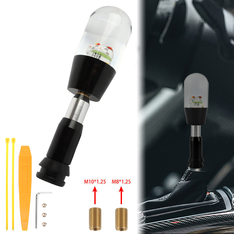 Brand New Universal JDM Fortune Cat Crystal Automatic Car Gear Shift Knob Shifter