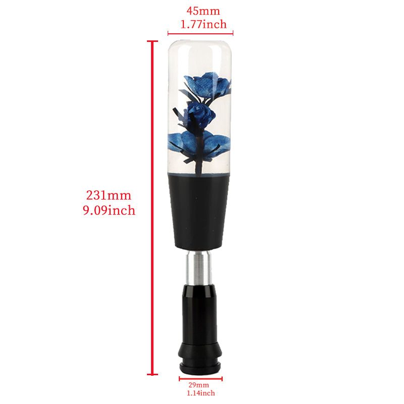 Brand New Universal JDM Crystal Rose Flowers Blue Head Automatic Car Gear Shift Knob shifter