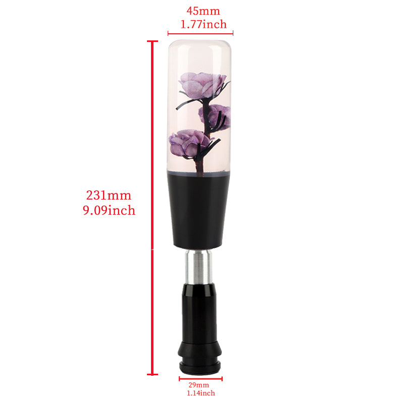 Brand New Universal JDM Crystal Rose Flowers Purple Head Automatic Car Gear Shift Knob shifter