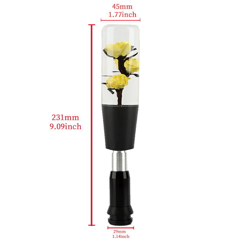 Brand New Universal JDM Crystal Rose Flowers Yellow Head Automatic Car Gear Shift Knob shifter