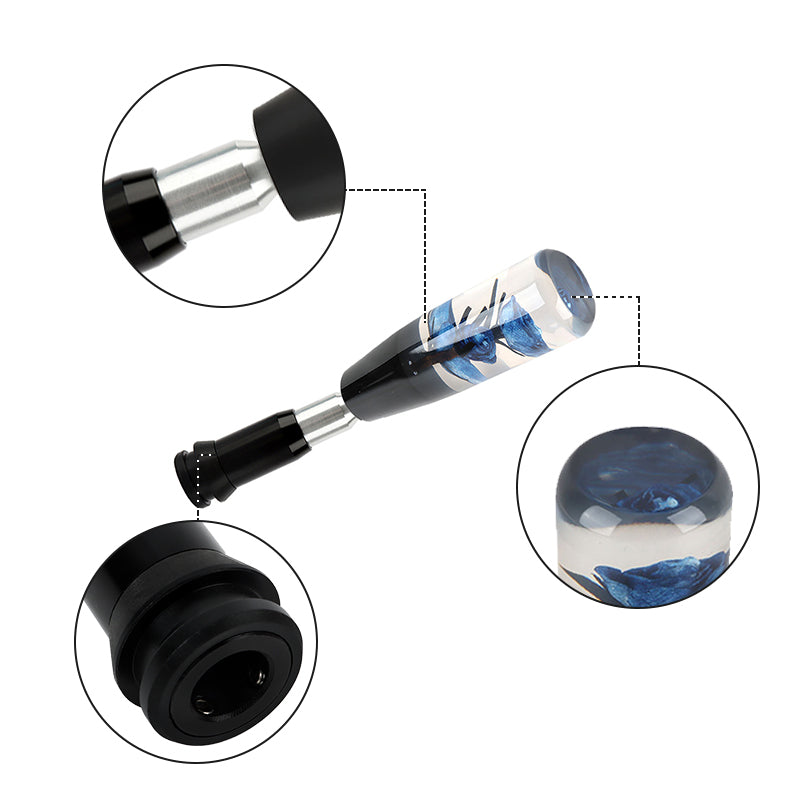 Brand New Universal JDM Crystal Rose Flowers Blue Head Automatic Car Gear Shift Knob shifter