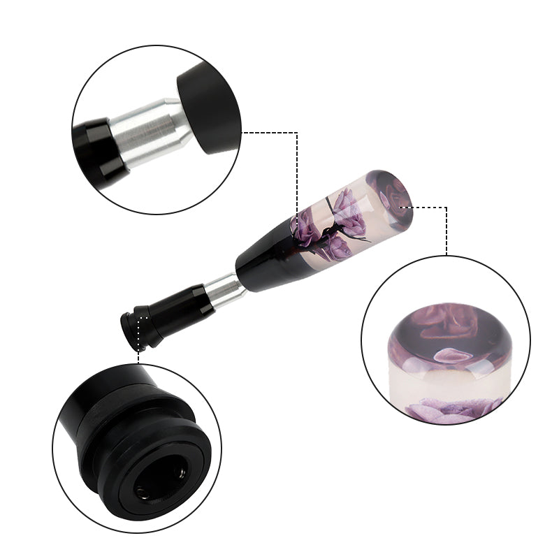 Brand New Universal JDM Crystal Rose Flowers Purple Head Automatic Car Gear Shift Knob shifter