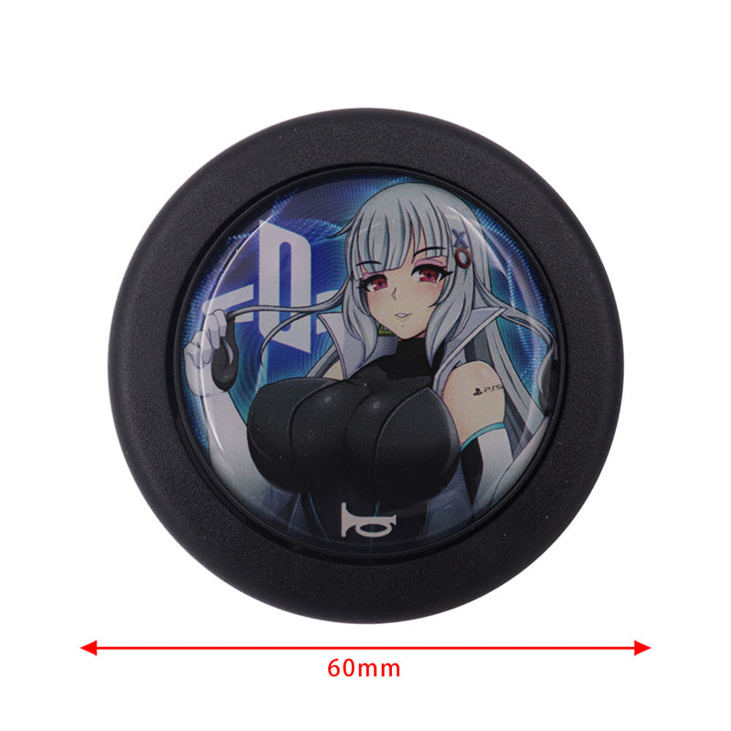 JDM Anime Car Modified Steering Wheel Horn Switch Button Center Cap Anime  Culture Car Interior Parts For Universal