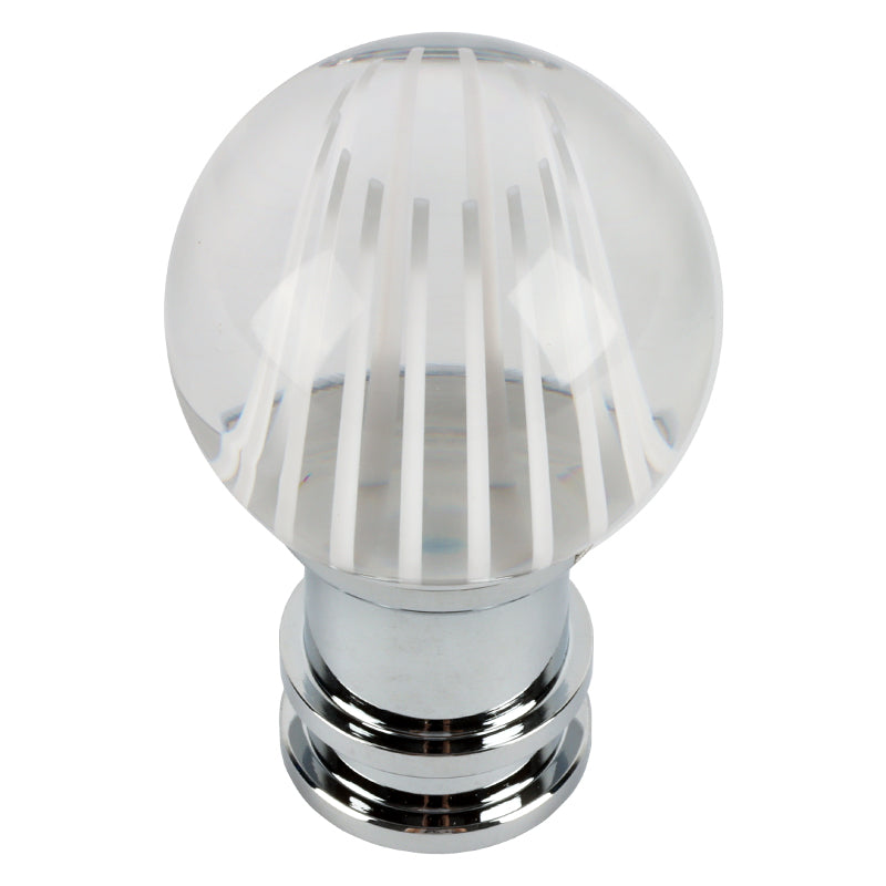 Brand New Universal Jdm Round Ball Crystal Clear White Stripes Manual Car Racing Gear Shift Knob Shifter M12 M10 M8