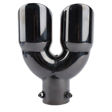 Load image into Gallery viewer, Brand New Universal Dual Gunmetal Round Shaped Stainless Steel Car Exhaust Pipe Muffler Tip Trim Straight