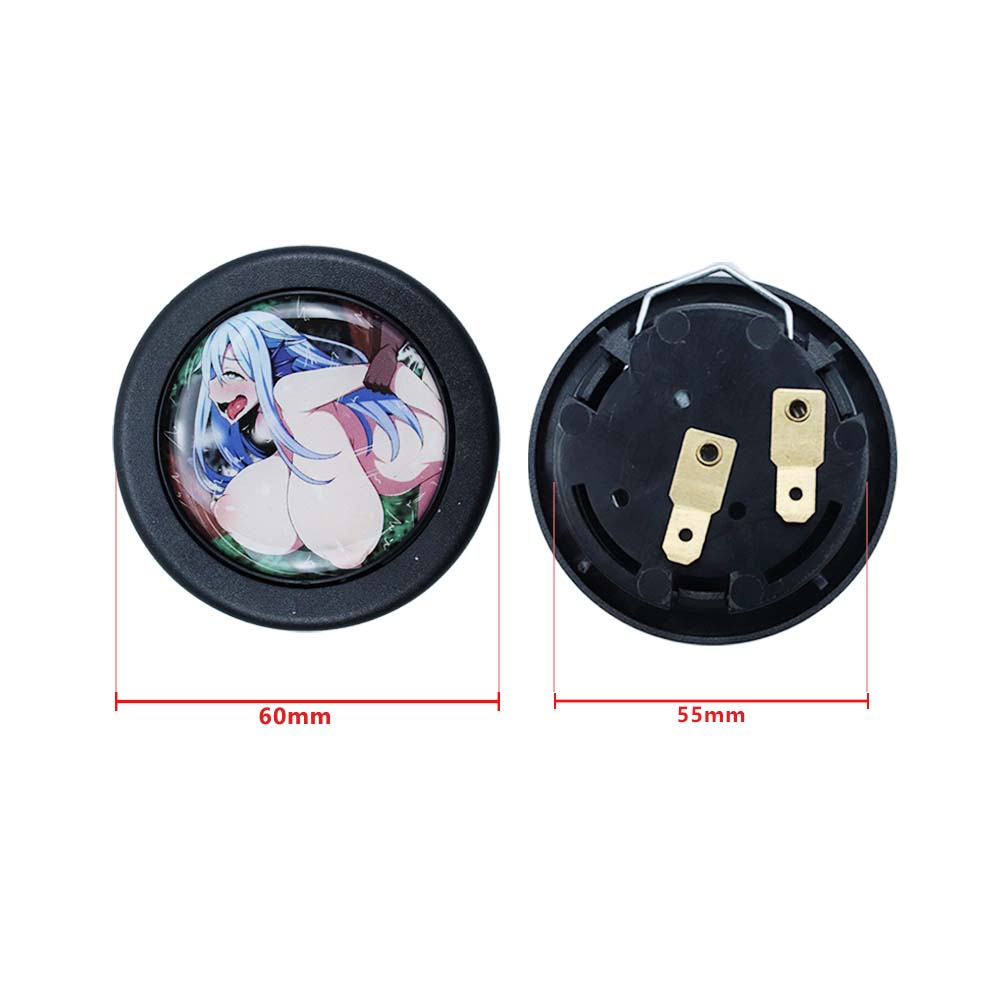 JDM Anime Car Modified Steering Wheel Horn Switch Button Center Cap Anime  Culture Car Interior Parts For Universal