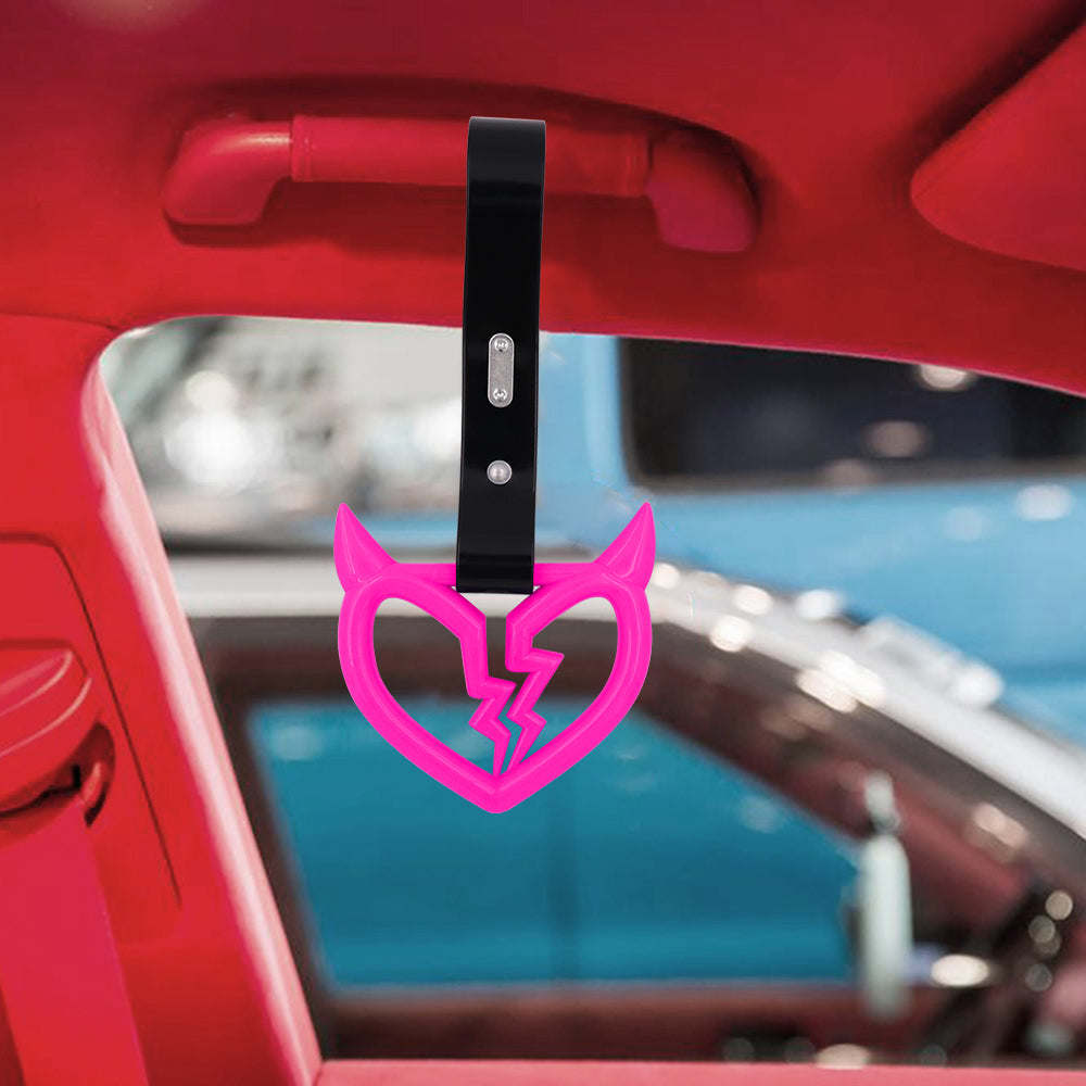 Broken Heart Clear Pink JDM TSURIKAWA Ring Subway Train Bus Handle Strap Charm Drift