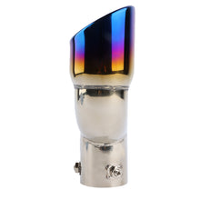 Load image into Gallery viewer, Brand New Universal Dual Burnt Blue Round Shaped Stainless Steel Car Exhaust Pipe Muffler Tip Trim Straight