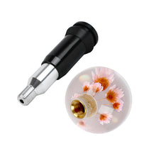 Load image into Gallery viewer, Brand New Universal Round Ball Crystal Clear Pink Flowers Automatic Gear Shift Knob Shifter