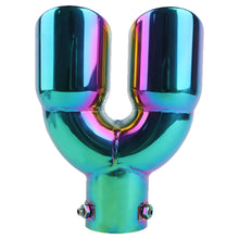 Load image into Gallery viewer, Brand New Universal Dual Neo Chrome Round Shaped Stainless Steel Car Exhaust Pipe Muffler Tip Trim Straight