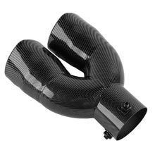 Load image into Gallery viewer, Brand New Universal Dual Carbon Fiber Look Heart Shaped Stainless Steel Car Exhaust Pipe Muffler Tip Trim Straight