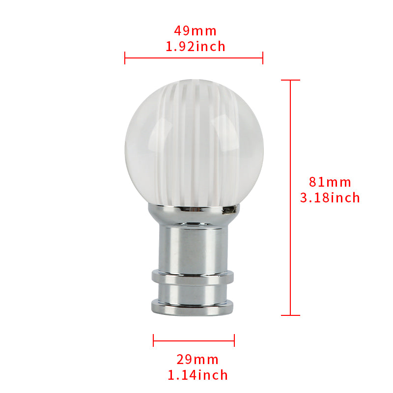 Brand New Universal Jdm Round Ball Crystal Clear White Stripes Manual Car Racing Gear Shift Knob Shifter M12 M10 M8