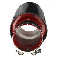 Load image into Gallery viewer, Brand New Universal 2.5'' 63MM-89MM Red Glossy Carbon Fiber Stainless Steel Car Exhaust Pipe Single Muffler Tip Trim Straight