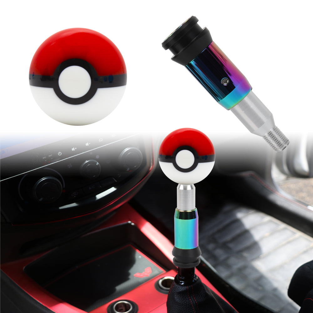 shift gear pokemon Brand New Universal Pokemon Pokeball Round Ball Shift Knob Automatic C – JK Racing Inc