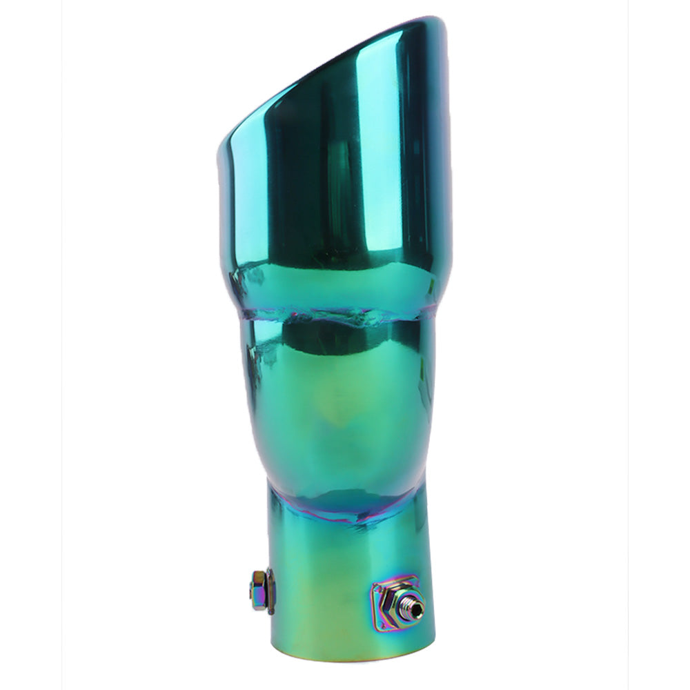Brand New Universal Dual Neo Chrome Round Shaped Stainless Steel Car Exhaust Pipe Muffler Tip Trim Straight