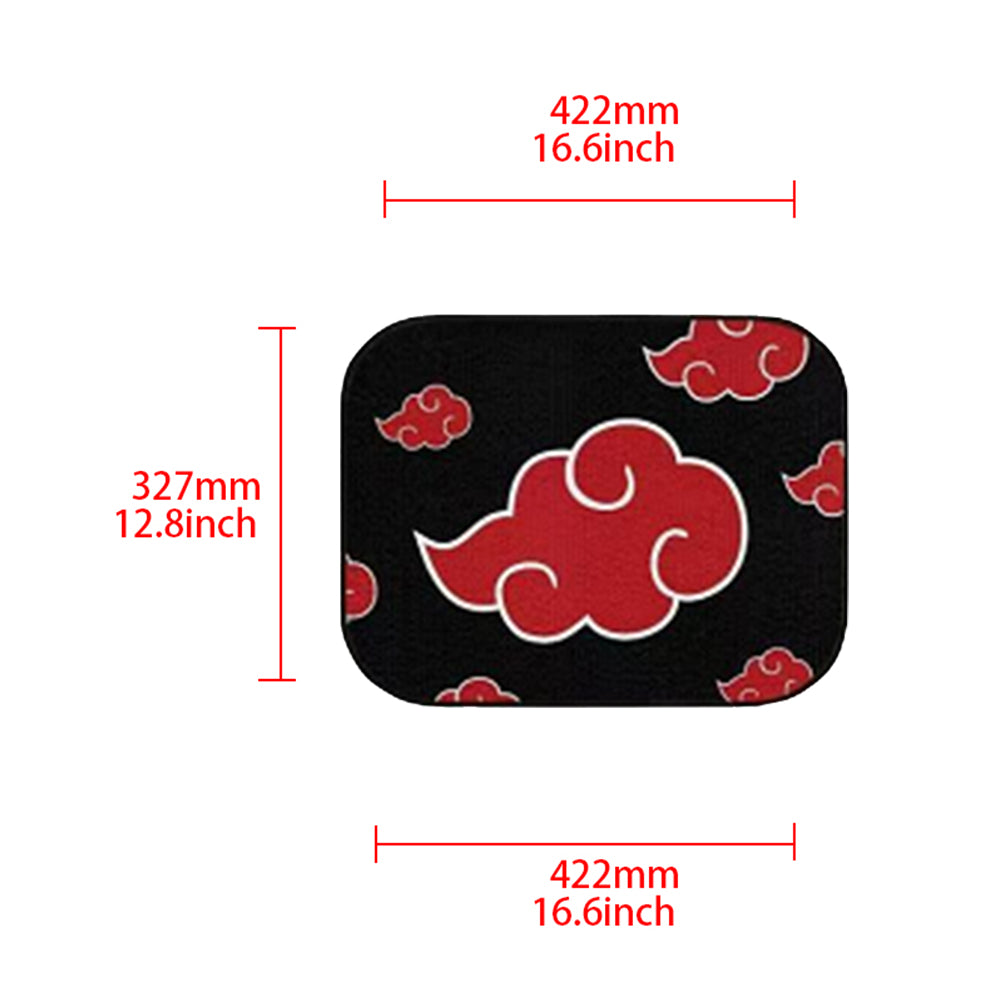 Brand New 4PCS Naruto Akatsuki Cloud Racing Red Fabric Car Floor Mats Interior Carpets