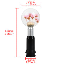 Load image into Gallery viewer, Brand New Universal Round Ball Crystal Clear Pink Flowers Automatic Gear Shift Knob Shifter