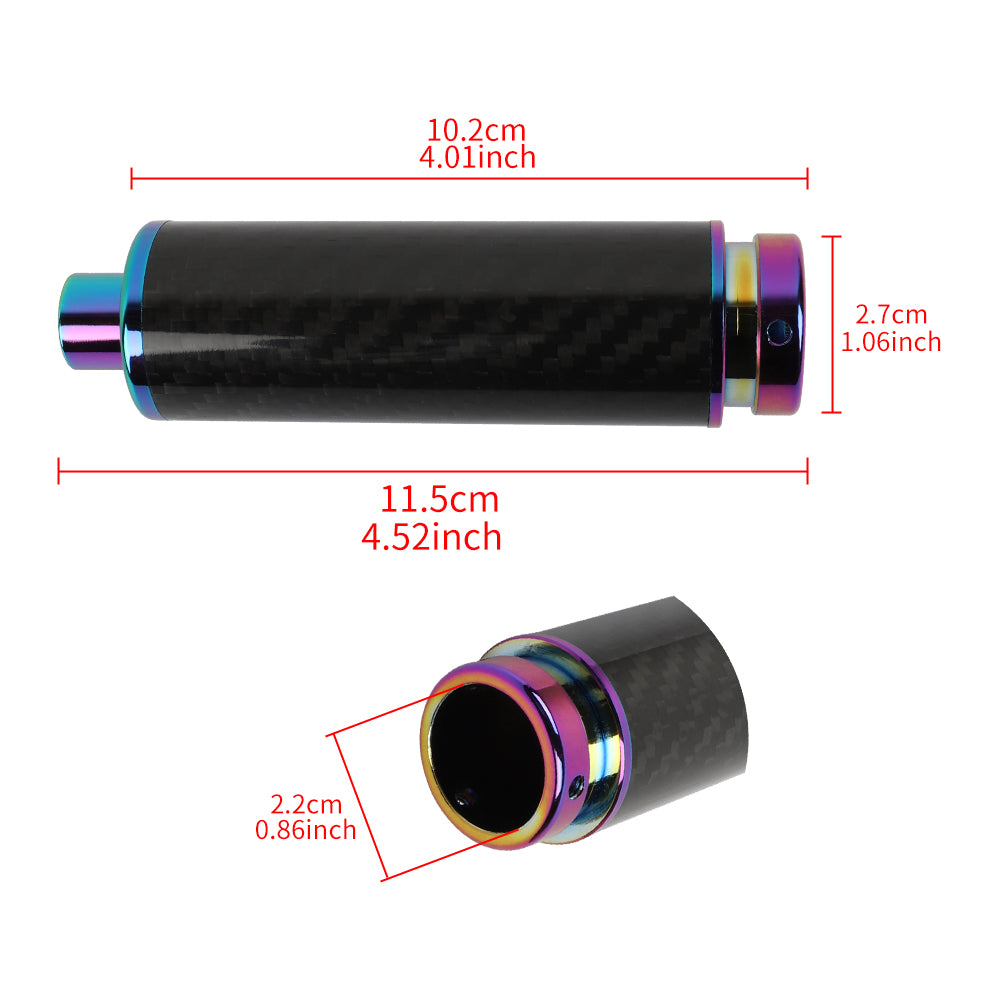 BRAND NEW UNIVERSAL 1PCS JDM Real Carbon Fiber Car Aluminum Neo Chrome Handle Hand Brake Sleeve Protector Fitment Cover