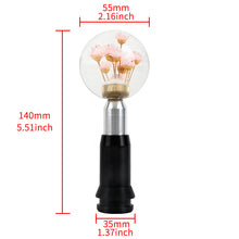 Load image into Gallery viewer, Brand New Universal Round Ball Crystal Clear Light Pink Flowers Automatic Gear Shift Knob Shifter