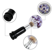 Load image into Gallery viewer, Brand New Universal Round Ball Crystal Clear Purple Flowers Automatic Gear Shift Knob Shifter