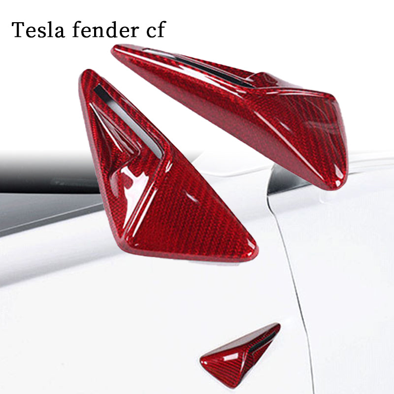 Brand New Tesla Model 3 / Model Y Real Carbon Fiber Red Side Fender Ca – JK  Racing Inc