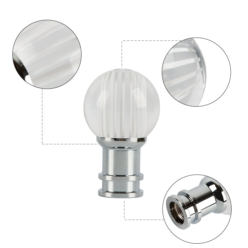 Brand New Universal Jdm Round Ball Crystal Clear White Stripes Manual Car Racing Gear Shift Knob Shifter M12 M10 M8