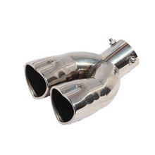 Load image into Gallery viewer, Brand New Universal Dual Silver Heart Shaped Stainless Steel Car Exhaust Pipe Muffler Tip Trim Bent