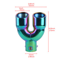 Load image into Gallery viewer, Brand New Universal Dual Neo Chrome Round Shaped Stainless Steel Car Exhaust Pipe Muffler Tip Trim Straight