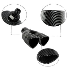 Load image into Gallery viewer, Brand New Universal Dual Carbon Fiber Look Heart Shaped Stainless Steel Car Exhaust Pipe Muffler Tip Trim Straight