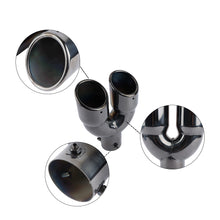 Load image into Gallery viewer, Brand New Universal Dual Gunmetal Round Shaped Stainless Steel Car Exhaust Pipe Muffler Tip Trim Straight