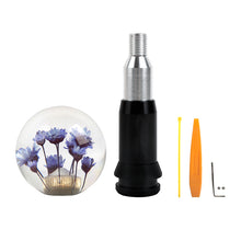 Load image into Gallery viewer, Brand New Universal Round Ball Crystal Clear Purple Flowers Automatic Gear Shift Knob Shifter