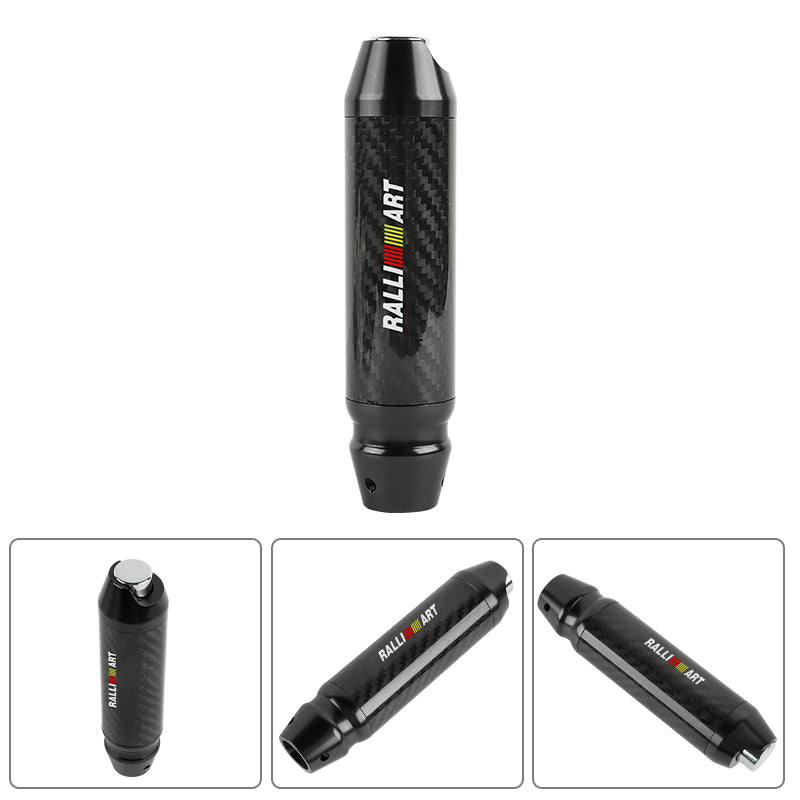 Brand New Ralliart Universal Real Carbon Fiber Black Aluminum Automatic Transmission Racing Gear Shift Knob