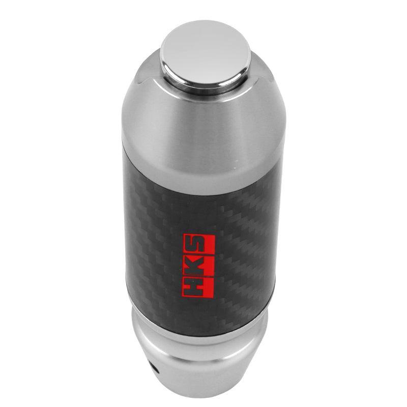 Brand New HKS Universal Real Carbon Fiber Silver Aluminum Automatic Transmission Racing Gear Shift Knob