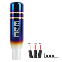 Load image into Gallery viewer, Brand New Universal JDM 13CM HKS Aluminum Burnt Blue Automatic Gear Stick Shift Knob Lever Shifter