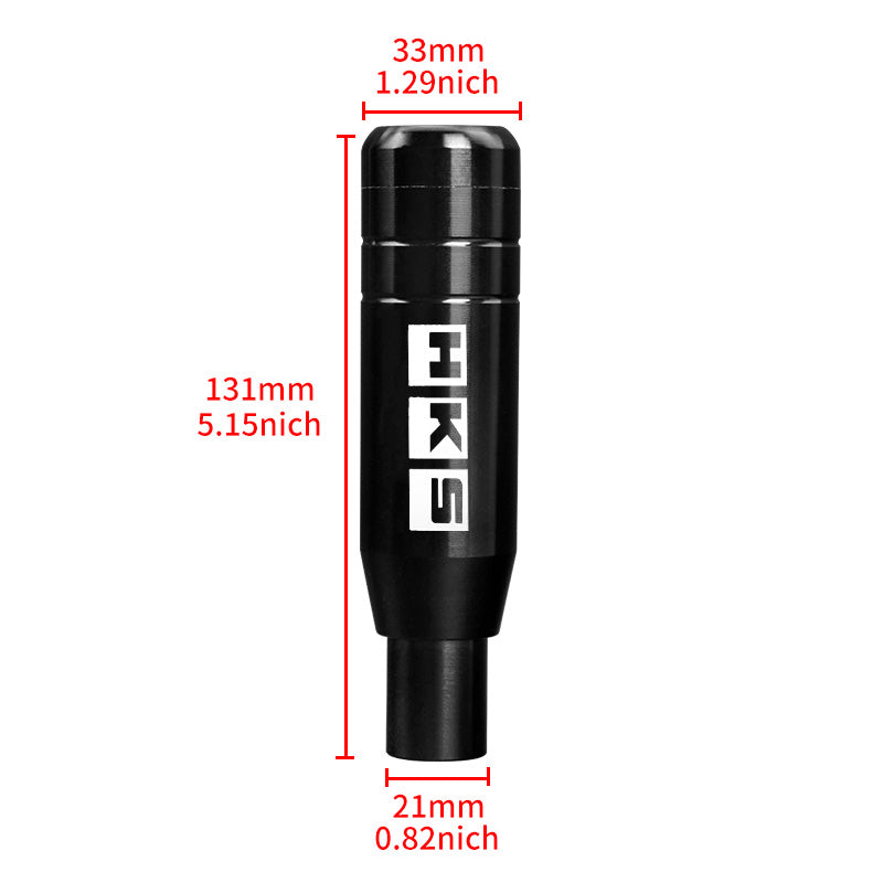Brand New Universal JDM 13CM HKS Aluminum Black Automatic Gear Stick Shift Knob Lever Shifter