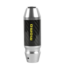 Load image into Gallery viewer, Brand New Momo Universal Real Carbon Fiber Silver Aluminum Automatic Transmission Racing Gear Shift Knob