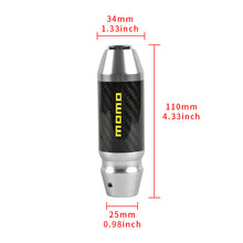Load image into Gallery viewer, Brand New Momo Universal Real Carbon Fiber Silver Aluminum Automatic Transmission Racing Gear Shift Knob