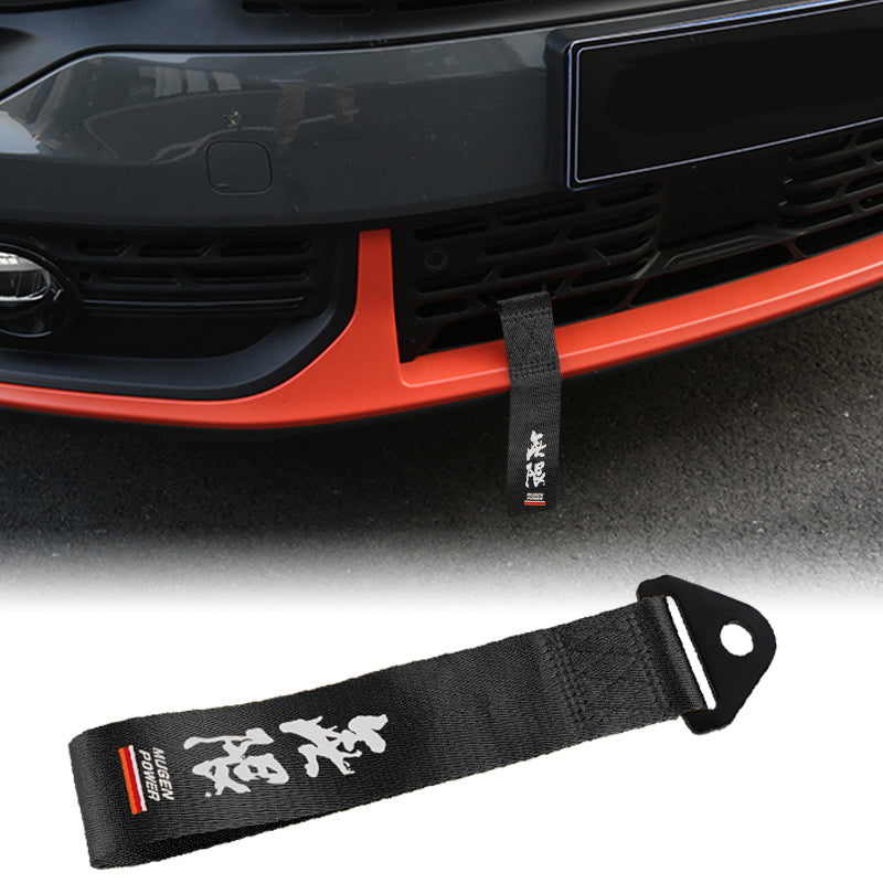 Brand New Universal Mugen Power High Strength Black Tow Towing Strap H – JK  Racing Inc