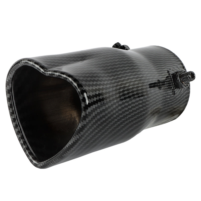 Brand New Universal Carbon Fiber Look Heart Shaped Stainless Steel Car Exhaust Pipe Muffler Tip Trim Straight