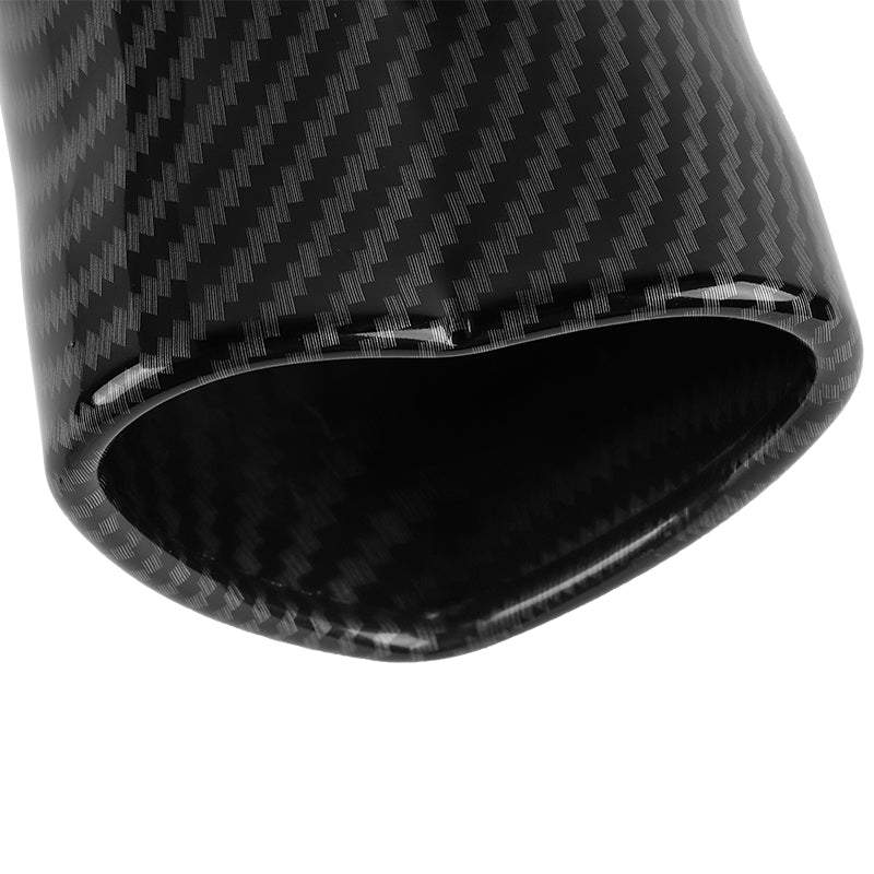 Brand New Universal Carbon Fiber Look Heart Shaped Stainless Steel Car Exhaust Pipe Muffler Tip Trim Straight