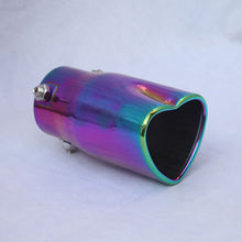 Load image into Gallery viewer, Brand New Universal Neo Chrome Heart Shaped Stainless Steel Car Exhaust Pipe Muffler Tip Trim Staight