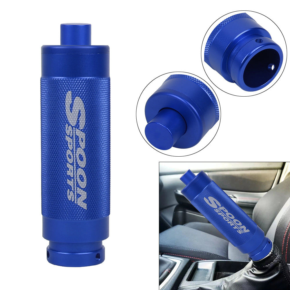 Brand New Spoon Sports Blue Aluminum Car Handle Hand Brake Sleeve Universal Fitment Cover